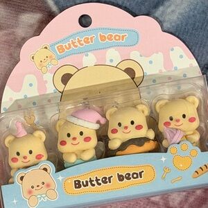 Butter Bear Eraser Set NEW